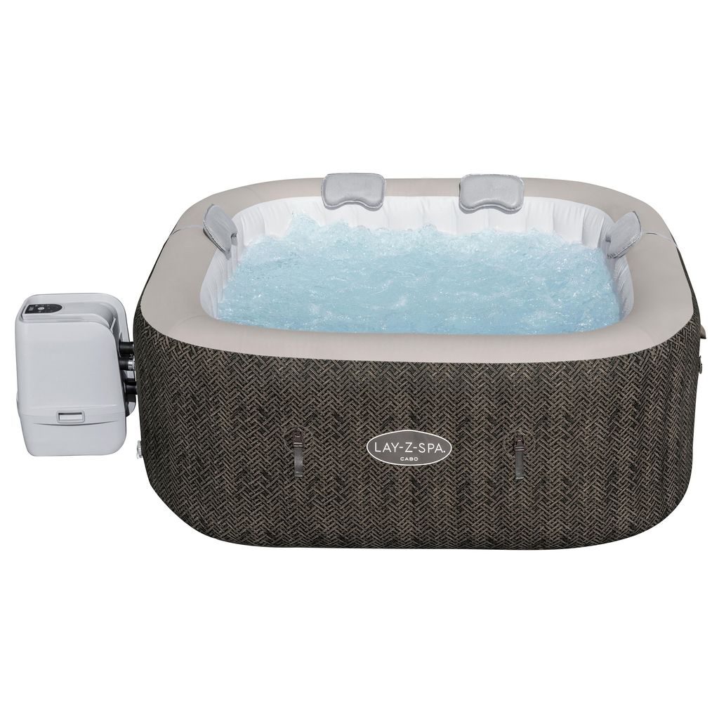 Bestway Lay-Z-Spa Cabo MaxHold EnergySense Smart HydroJet 6 brun rotting firkantet 1,80 m x 1,80 m x 71 cm