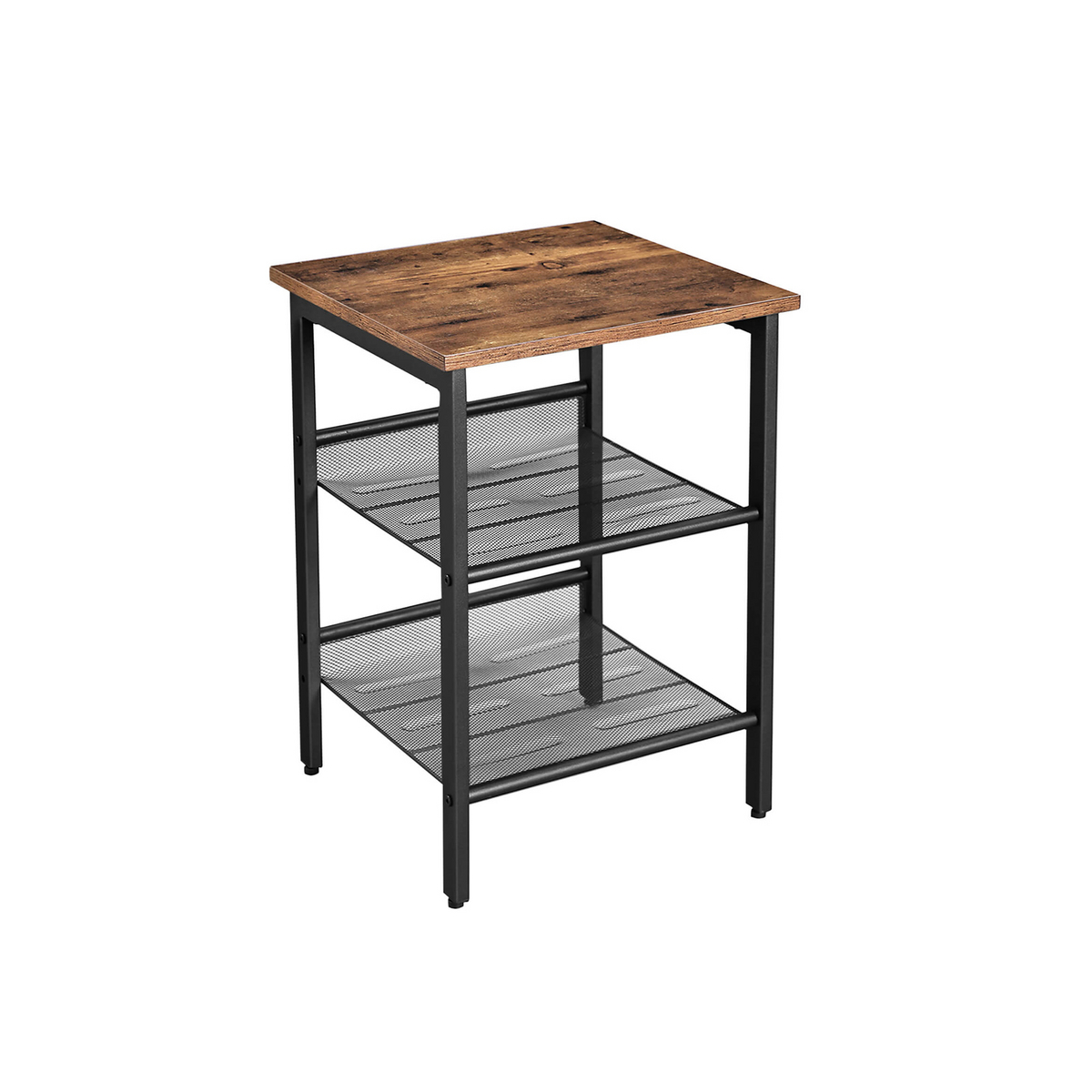 VASAGLE sidebord, justerbar, rustikkbrun/svart, LET23X
