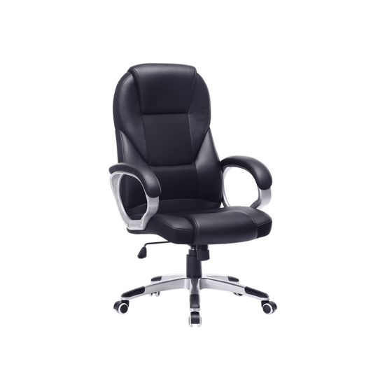 Songmics kontorstol, med hjul, svingbar, svart, OBG22B