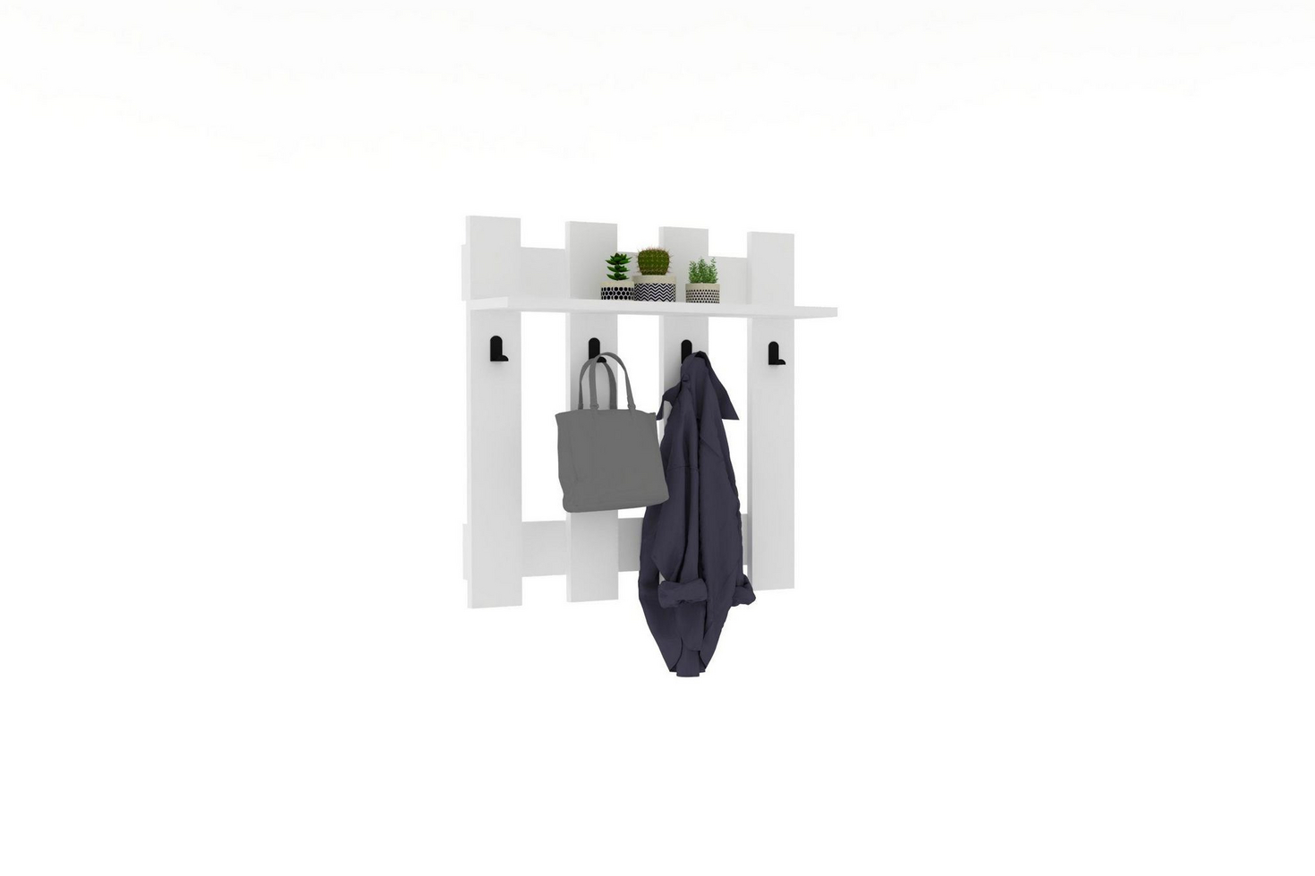 Norda Design moderne knaggrekke, 70 x 70 x 18 cm | 100% melaminbelagt, 18 mm tykk | multifunksjonell og stilig