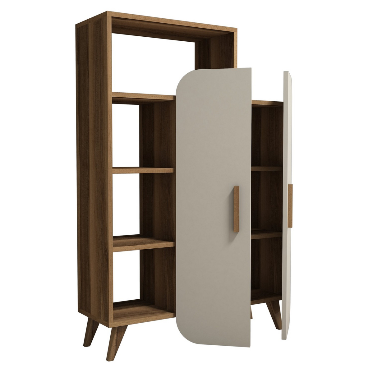 Norda Design moderne bokhylle, 90x132x32 cm, 100% melaminbelagt, veggmonterbar, 45 kg kapasitet