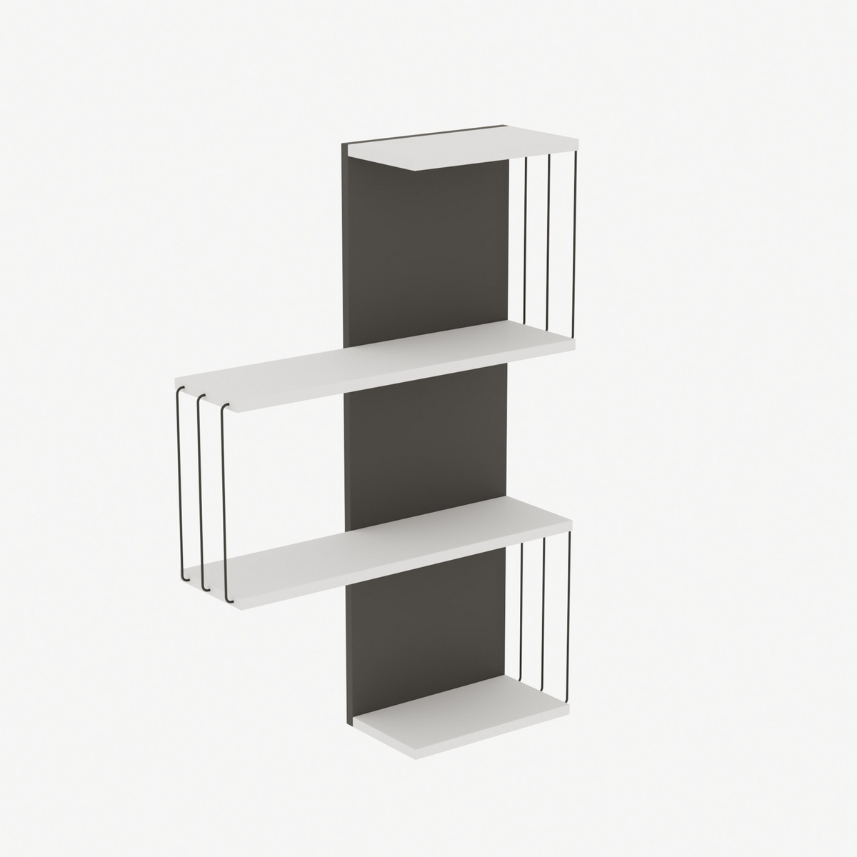 Norda Design moderne vegghylle, 64 x 96 x 19 cm | 100% melaminbelagt, 18 mm tykk | stilig og funksjonell
