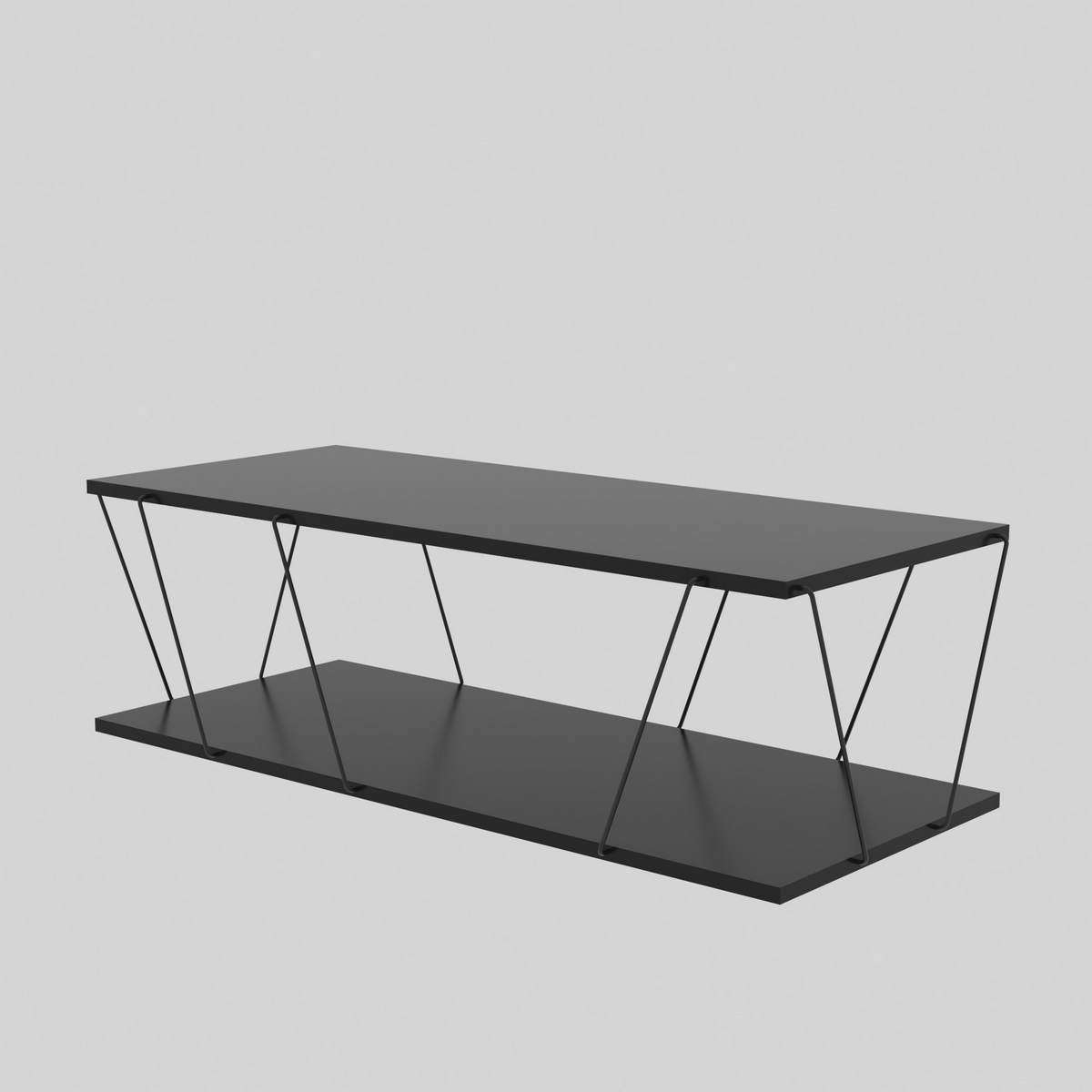 Norda Design moderne sofabord, 120 cm x 50 cm x 30 cm | 100% melaminbelagt, metallramme | industriell design