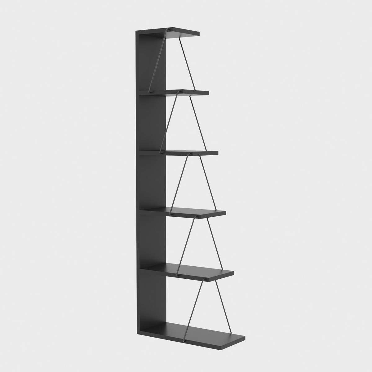 Norda Design moderne bokhylle, 150 cm høyde, 100% melaminbelagt, metallramme, stilig og funksjonelt design