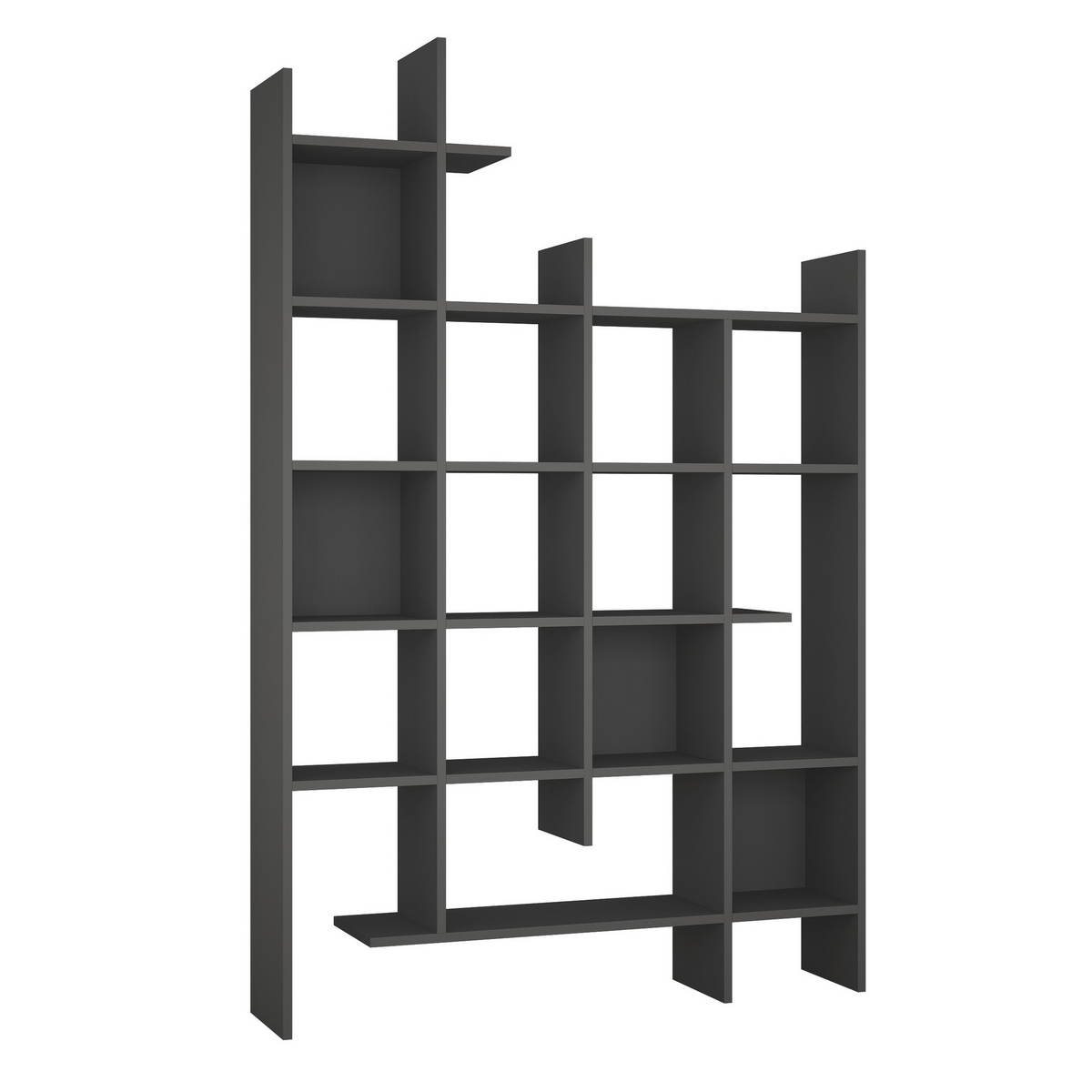 Norda Design moderne bokhylle, 122 cm x 188 cm x 25.5 cm | 100% melaminbelagt, 18 mm tykk | veggmonterbar, stilig design