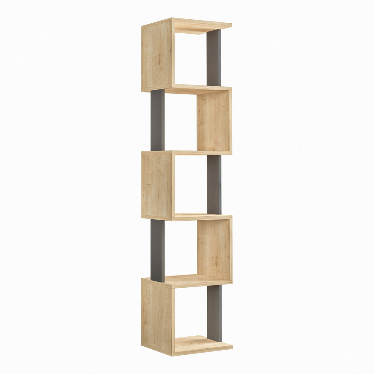 Norda Design moderne bokhylle, 161 cm | 100% melaminbelagt, 18 mm tykk | veggmonterbar, 20 kg kapasitet