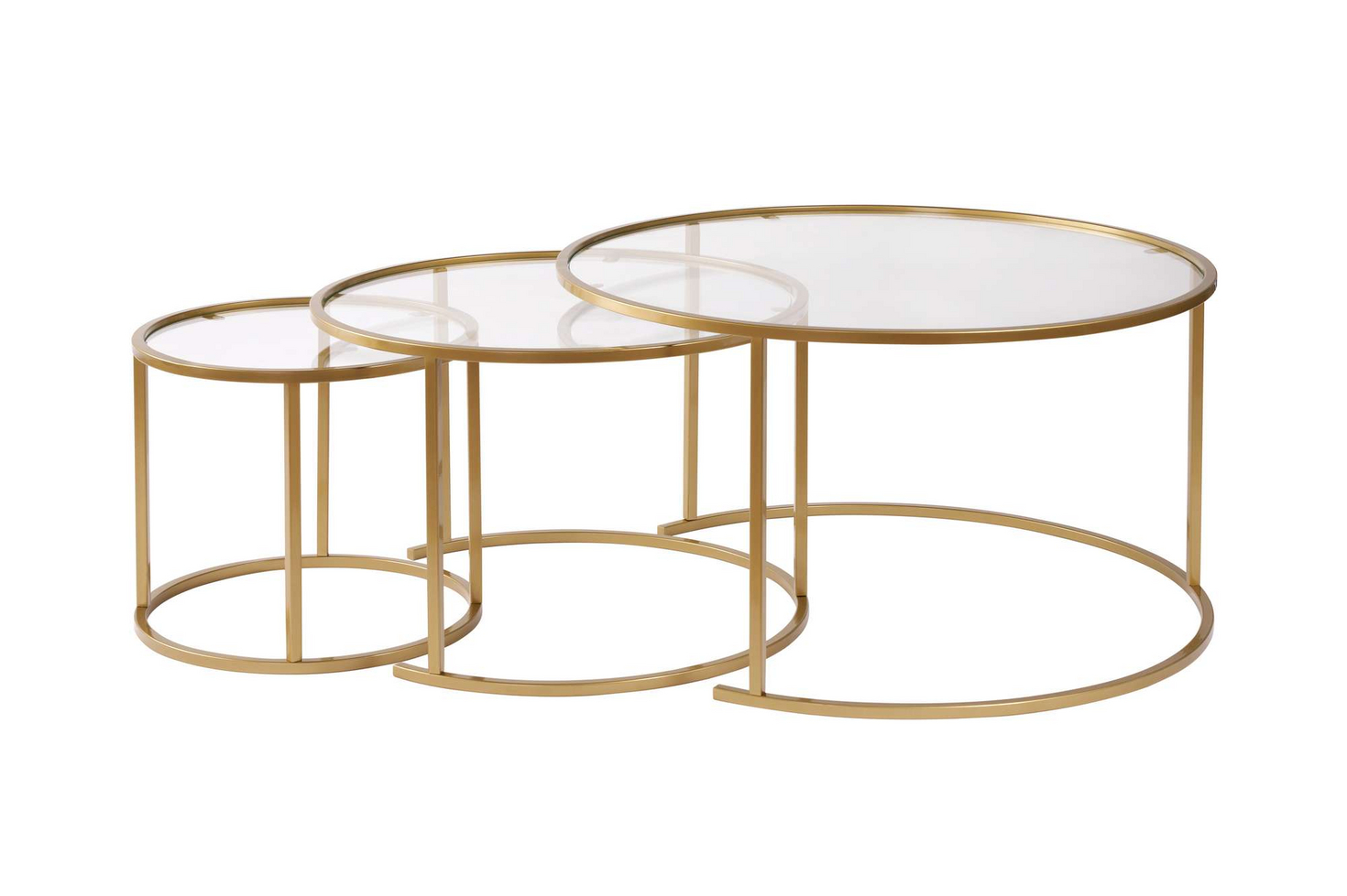 Norda Design moderne sofabordsett (3 deler), 100% herdet glass, elegant design for hjem