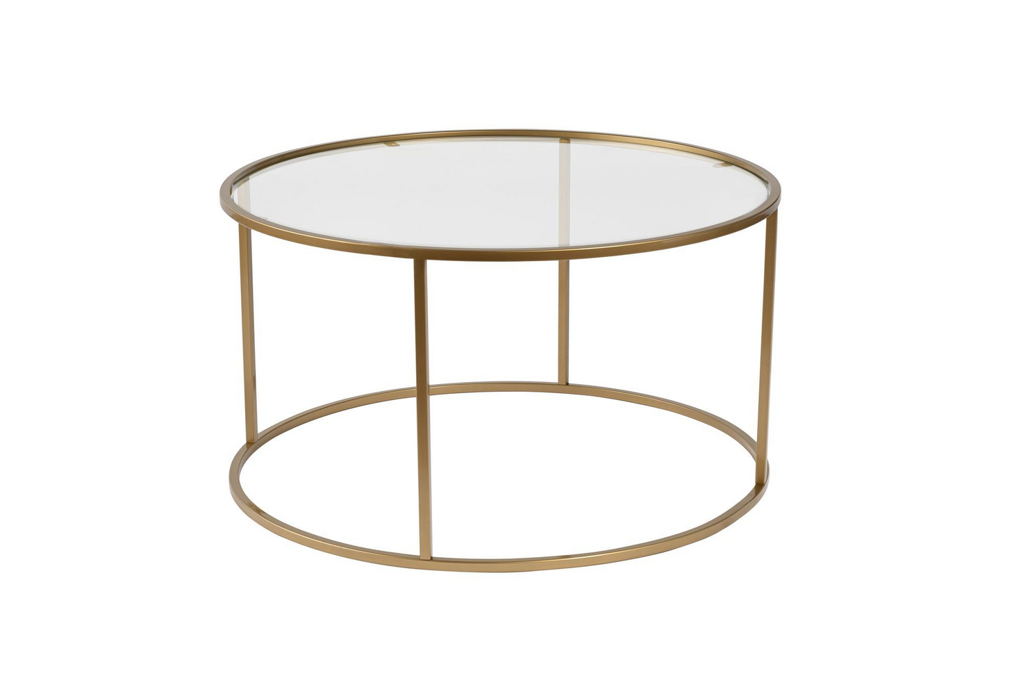 Norda Design moderne sofabord, 80 x 43 x 80 cm | 100% herdet glass og metallramme | glamorøs design