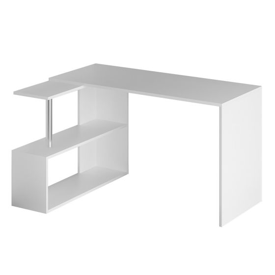 Norda Design moderne hvit skrivebord med mulighet for veggmontering, 130 cm | 100% melaminbelagt, 18 mm tykk, stilig design