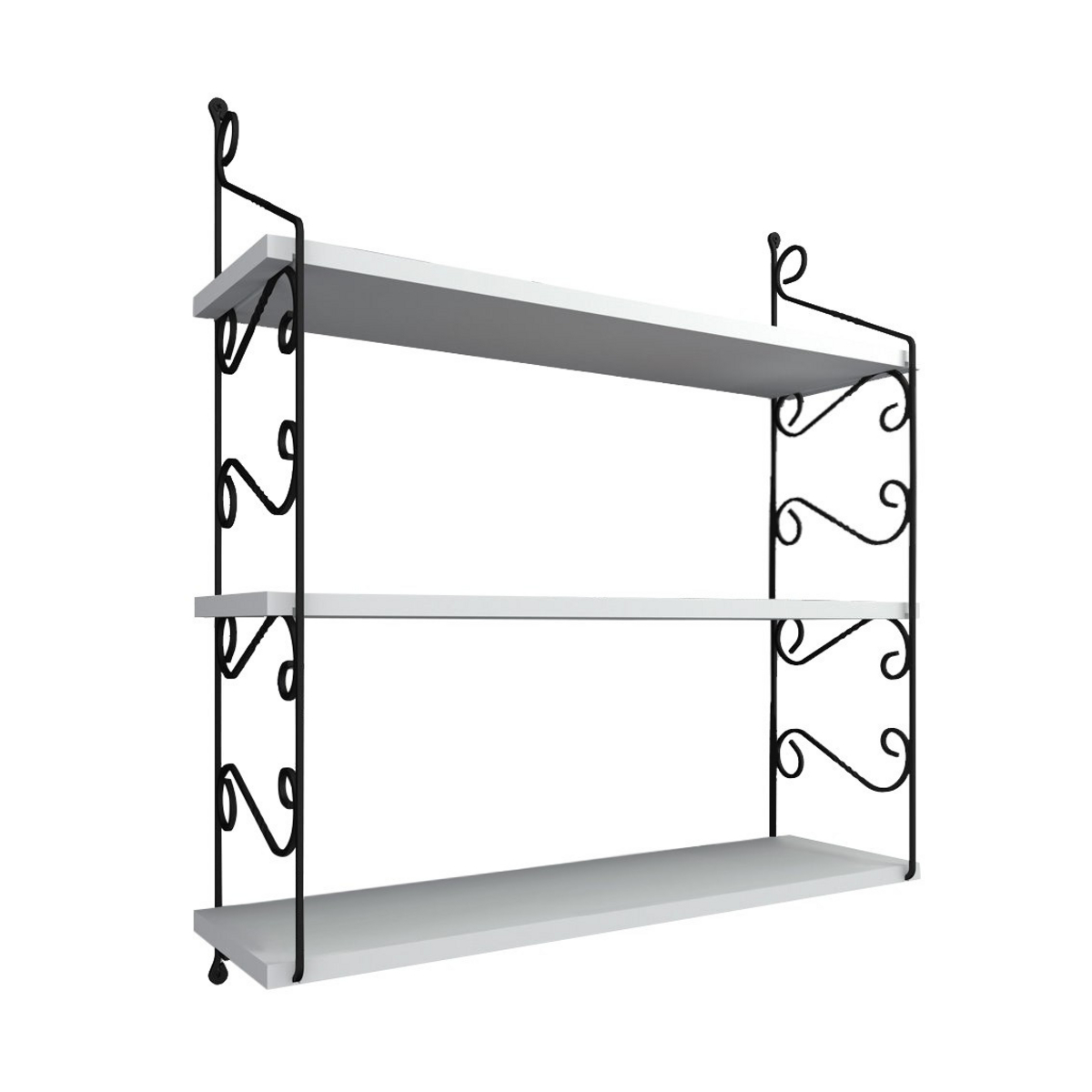 Norda Design moderne hvit vegghylle, 72 cm x 81 cm x 20 cm, 100% melaminbelagt, metallbrakett, ferdigmontert design