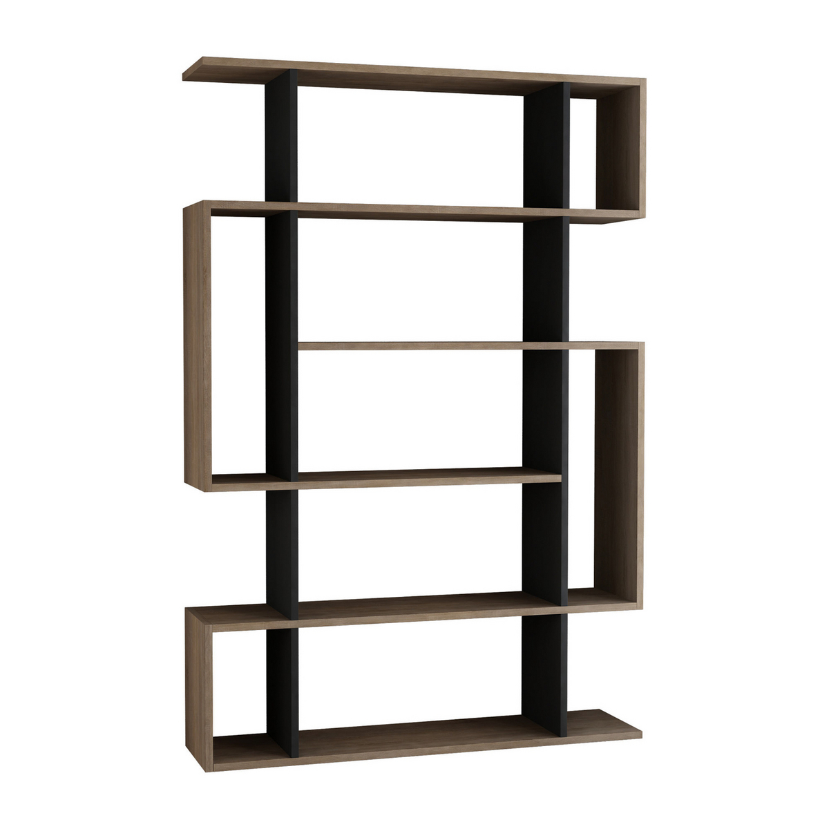 Norda Design moderne bokhylle, Sonoma-eik og antrasitt, 110 x 161 x 25.5 cm | 100% melaminbelagt | veggmonterbar, 25 kg kapasitet, stilig design