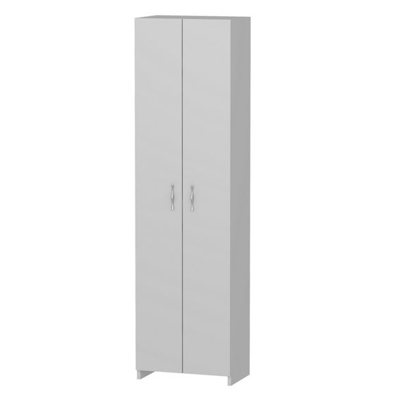 Norda Design moderne multifunksjonelt skap, hvit, 49 x 182 x 30 cm | 100% melaminbelagt, 18 mm tykk | veggmonterbar, stilig oppbevaringsløsning