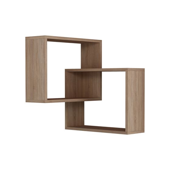 Norda Design moderne vegghylle, Sonoma-eik, 68 x 68 x 60 cm | 100% melaminbelagt, 18 mm tykk | stilig og funksjonell