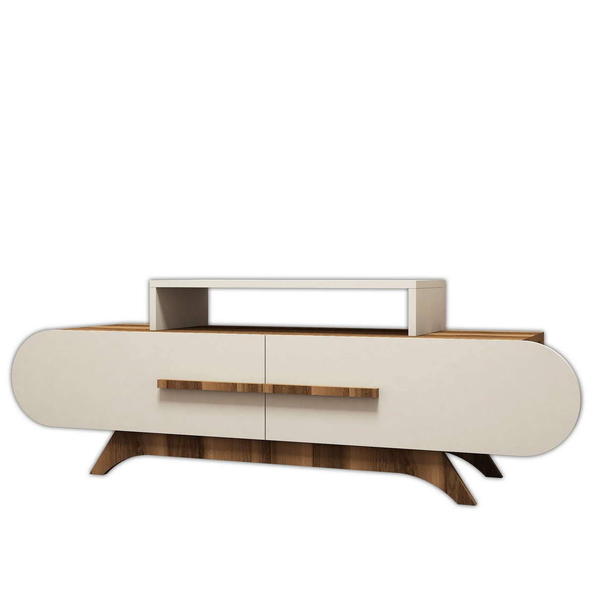 Norda Design moderne TV-benk, valnøtt og krem, 145 cm | 100% melaminbelagt, 18 mm tykk | veggmonterbar, stilig design