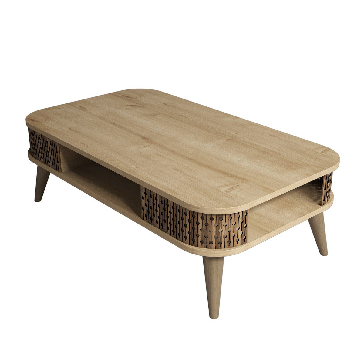 Norda Design moderne eik sofabord, 105 cm, 100% melaminbelagt, 18 mm tykk, skandinavisk design, elegant og funksjonell