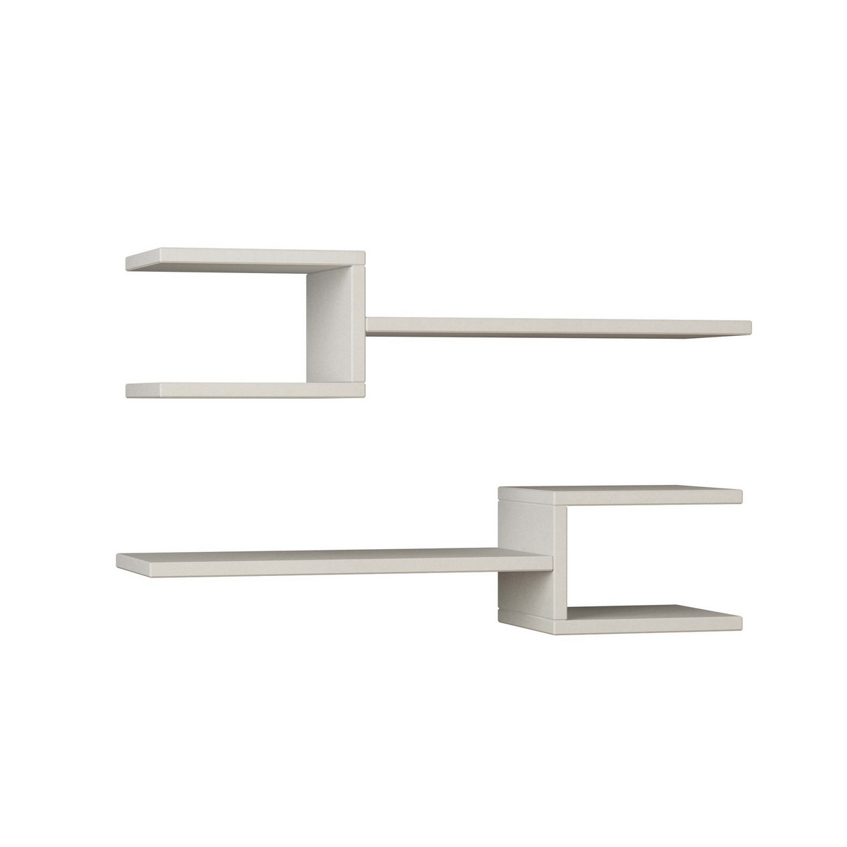 Norda Design moderne vegghylle (2 deler), hvit, 74.5 x 18.2 x 19.6 cm | 100% melaminbelagt, 18 mm tykk | stilig og funksjonell oppbevaring løsning