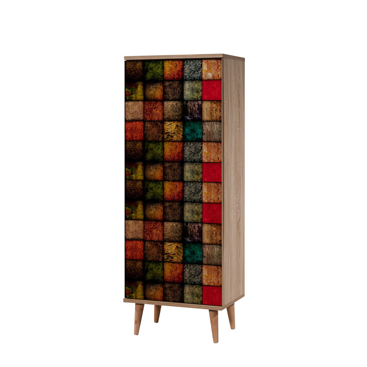 Norda Design stilig skoskap, Sonoma-eik, 50x135x38 cm | 100% melamin, agnbøkben, veggmonterbar, moderne design