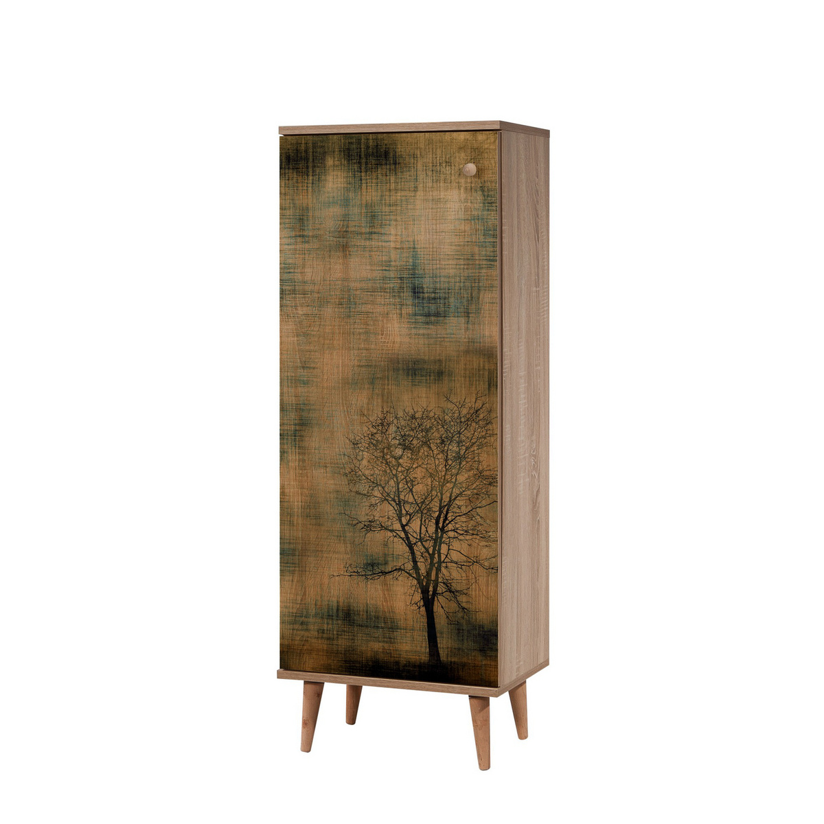 Norda Design elegant skoskap, Sonoma-eik, 50x135x38 cm | 100% melamin, agnbøkben, UV Coating | stilig oppbevaringsløsning