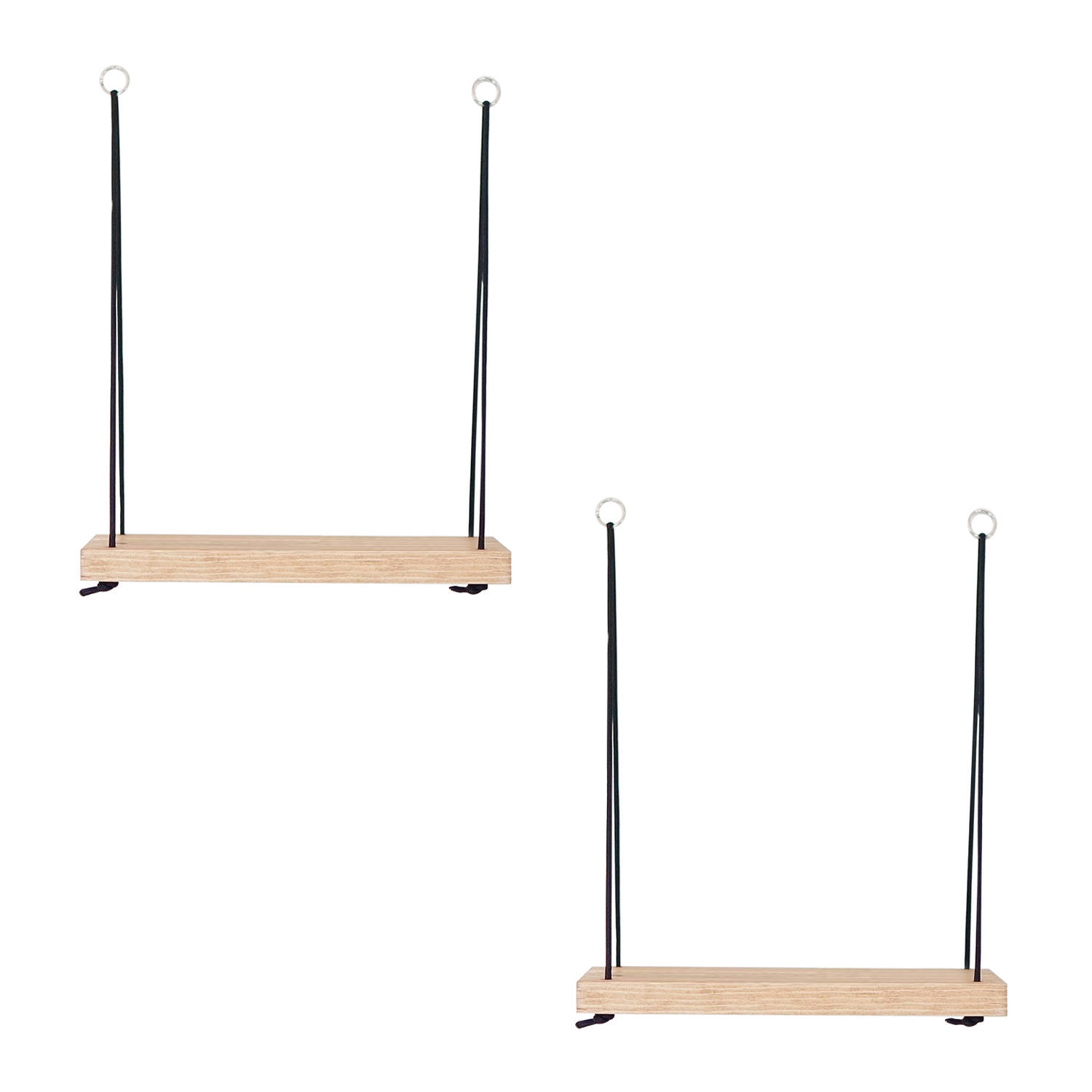 Norda Design håndlaget vegghylle (2 deler), valnøttfarge, 40 x 50 x 13 cm | 100% grantre, moderne skandinavisk design