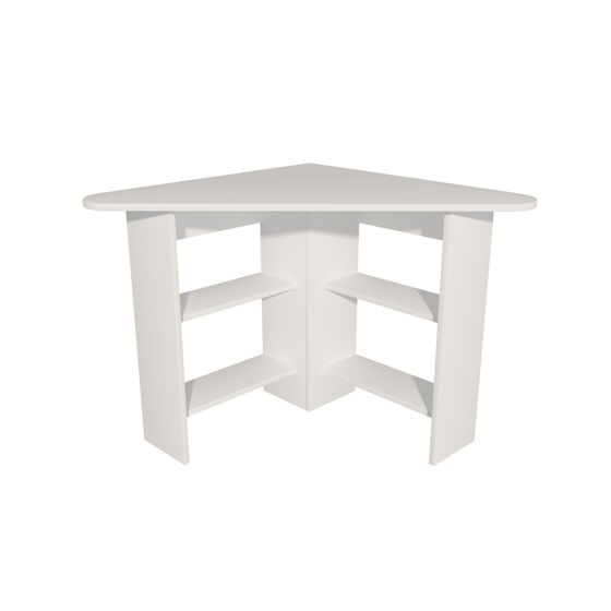Norda Design moderne hvit skrivebord med veggmonterte hyller, 80 cm | 100% melaminbelagt, 18 mm tykk | stilig og funksjonell