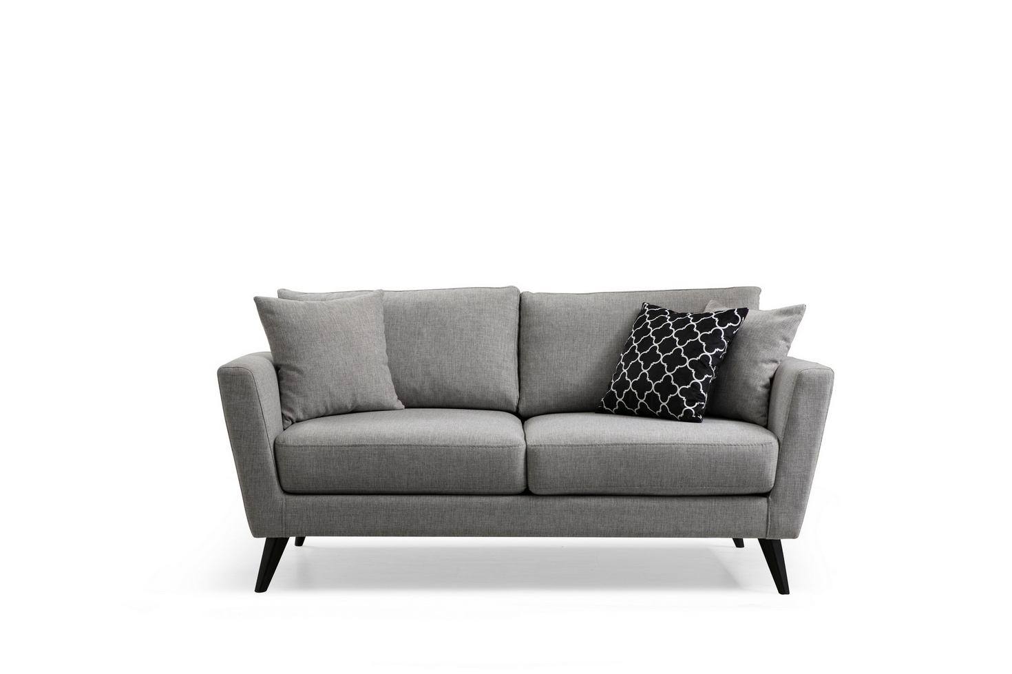 Norda Design stilig 2-seters sofa, grå polyester, 170 cm | bøkramme, myke skumputer | moderne industriell design