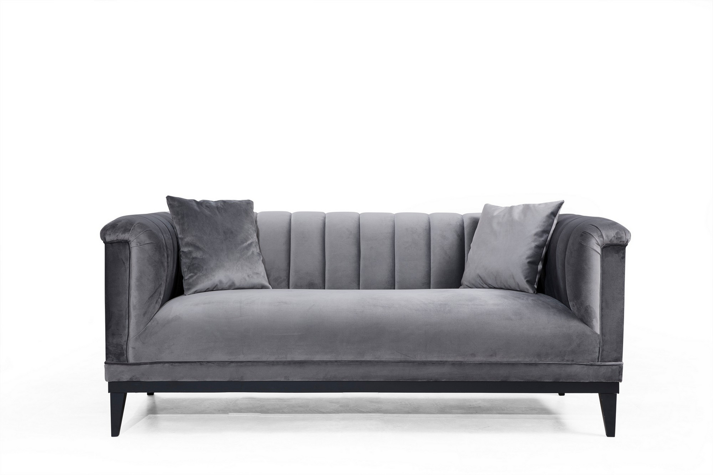 Norda Design moderne 2-seters sovesofa, mørkegrå, bøkramme, 190 cm | pocketfjær og skumkomfort | inkluderer 2 puter