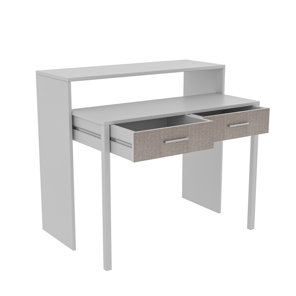 Norda Design moderne hvit skrivebord med 2 skuffer, 99x66x88 cm, 100% melaminbelagt, veggmonterbar design
