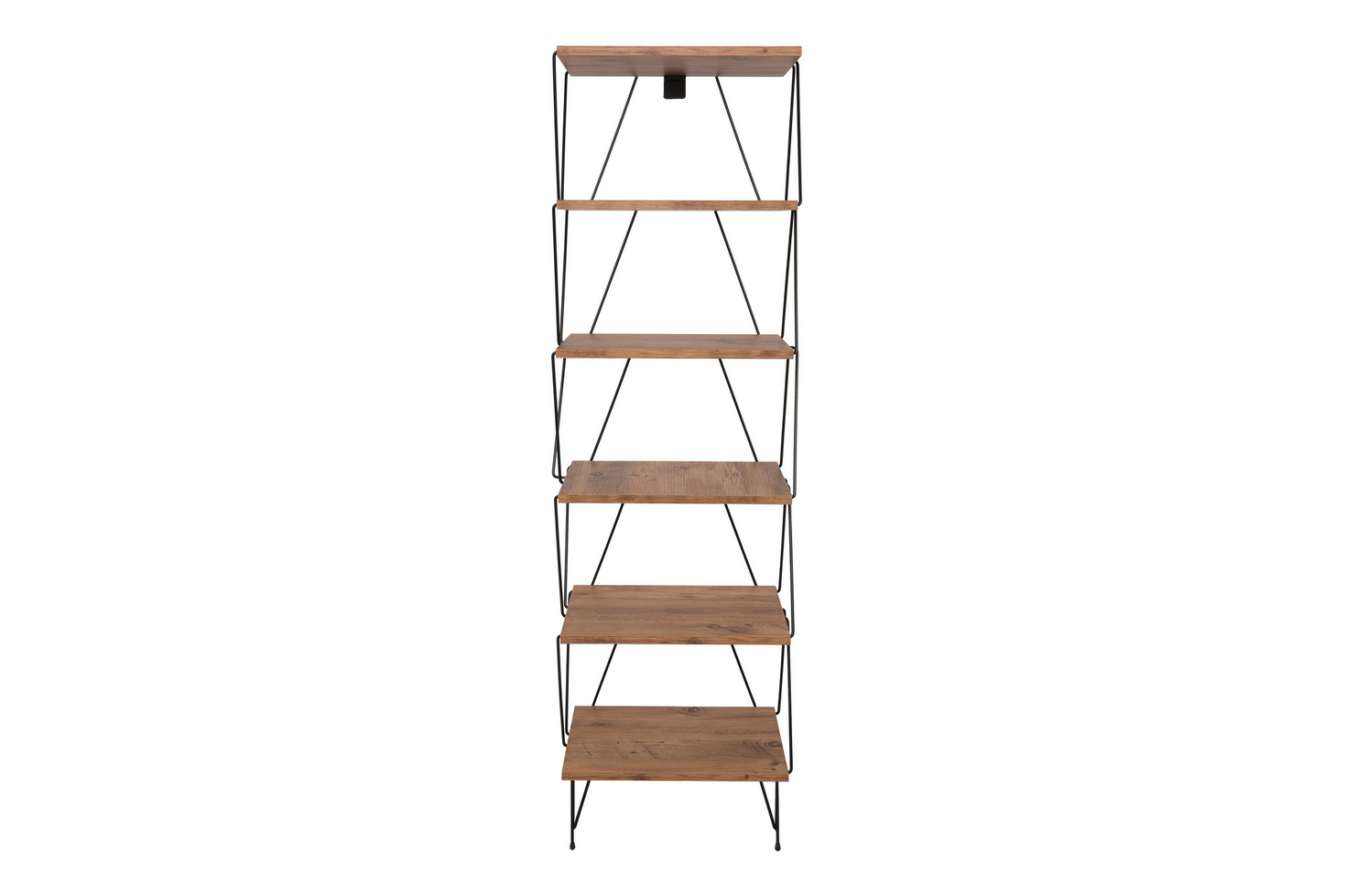 Norda Design industriell furu bokhylle, 165 cm H x 46 cm W x 30 cm D | 100% melaminbelagt, veggmonterbar, 18 mm