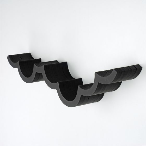 Norda Design moderne svart toalettpapirholder i tre, veggmontert, 62 x 9 x 16 cm | stilig og funksjonelt design