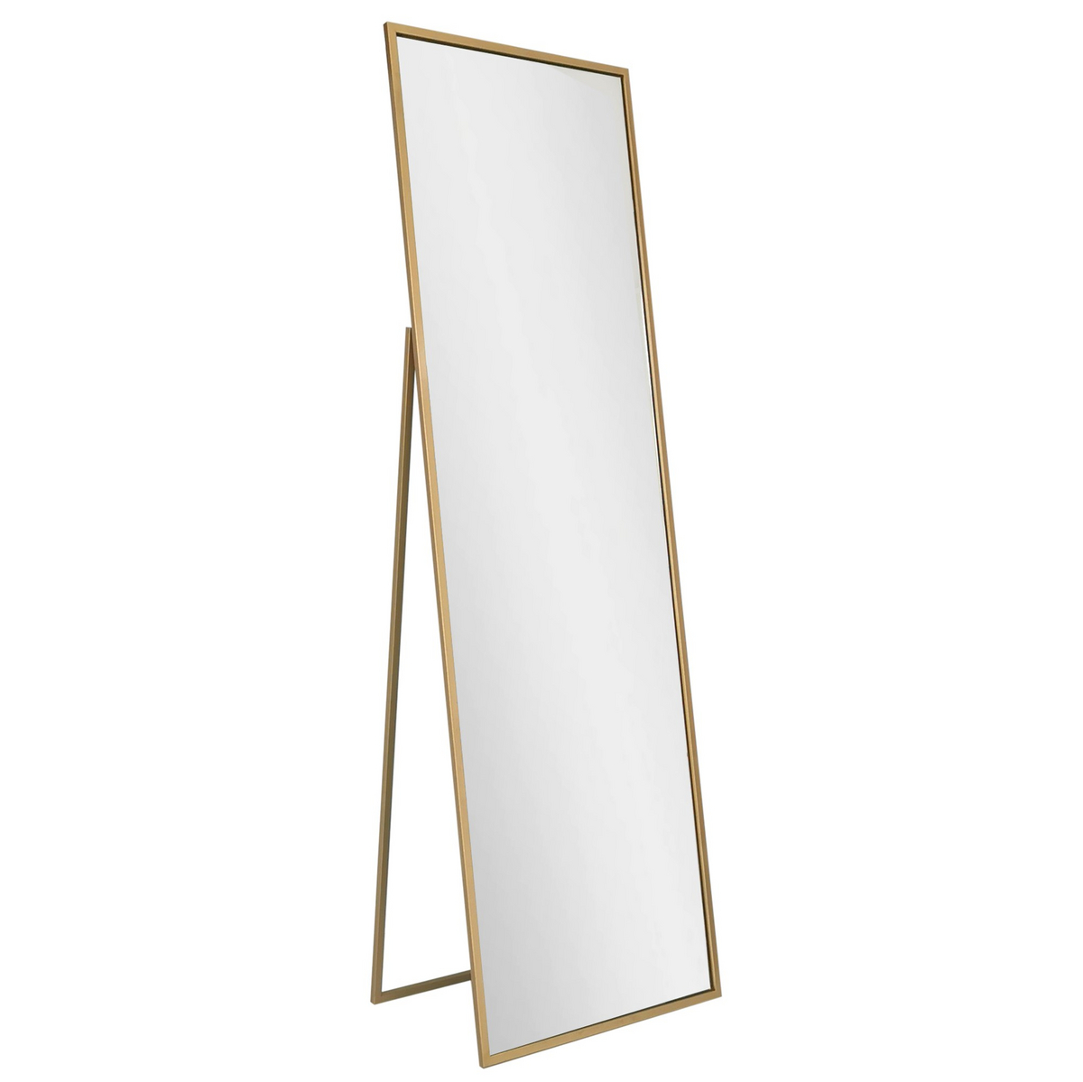 Norda Design moderne ståspeil med gullfarget metallramme, 50x170 cm, veggmonterbar, inkluderer hyller | stilig og funksjonell