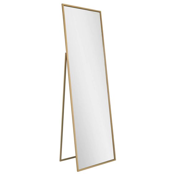 Norda Design moderne ståspeil med gullfarget metallramme, 50x170 cm, veggmonterbar, inkluderer hyller | stilig og funksjonell