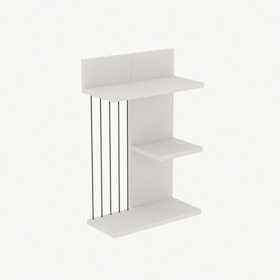 Norda Design moderne hvit vegghylle, 40x60x19 cm, 100% melaminbelagt, 18mm tykk, flere hyller, plassbesparende