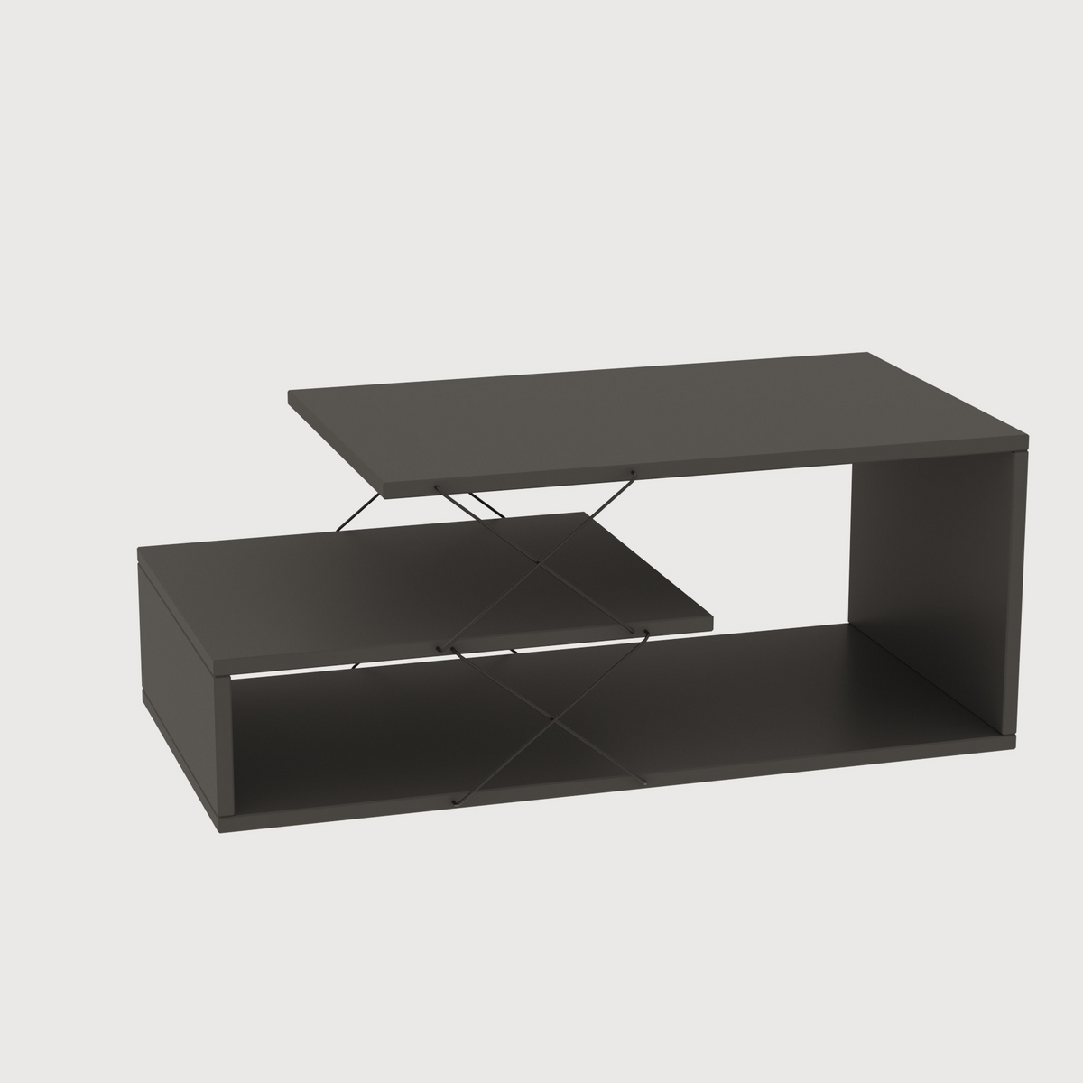 Norda Design moderne antrasitt sofabord, 100 cm x 50 cm x 40 cm | 100% melaminbelagt, 18 mm tykk | stilig og funksjonell