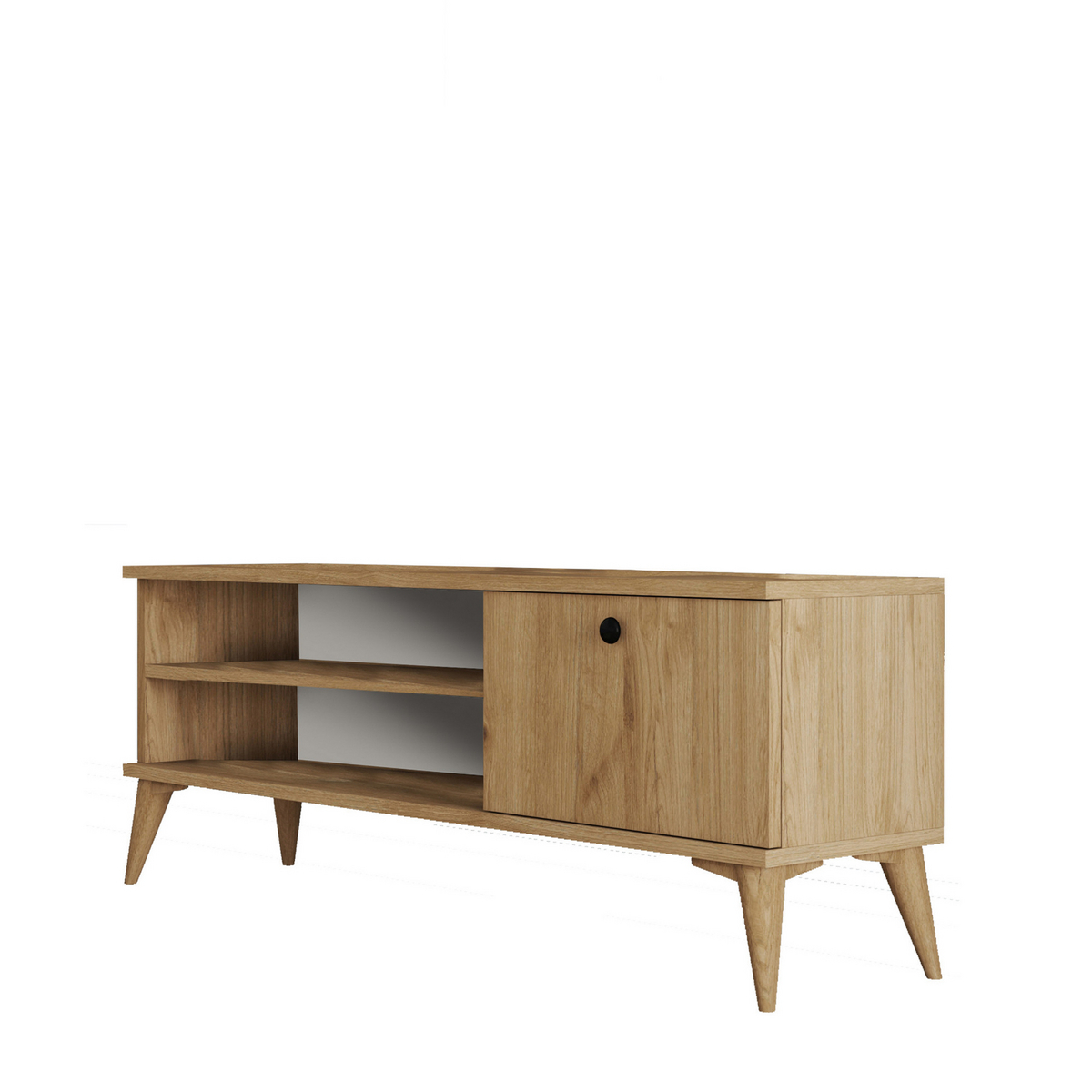 Norda Design moderne eik TV-benk, 120 cm | 100% melaminbelagt, 18 mm tykk, veggmonterbar, 15 cm ben | stilig og funksjonell
