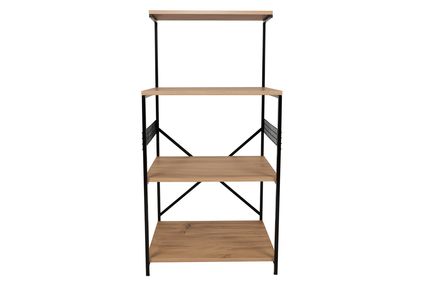 Norda Design moderne multifunksjonelt skap, svart og furu, 60x124x45 cm | 100% melaminbelagt, metallben, stilig design