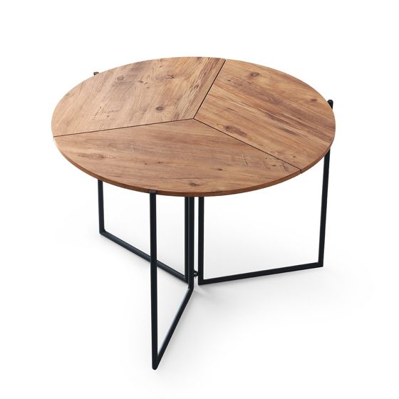 Norda Design moderne spisebord med metallben, Atlantic-furu, 100 cm | 100% melaminbelagt, 19 kg kapasitet