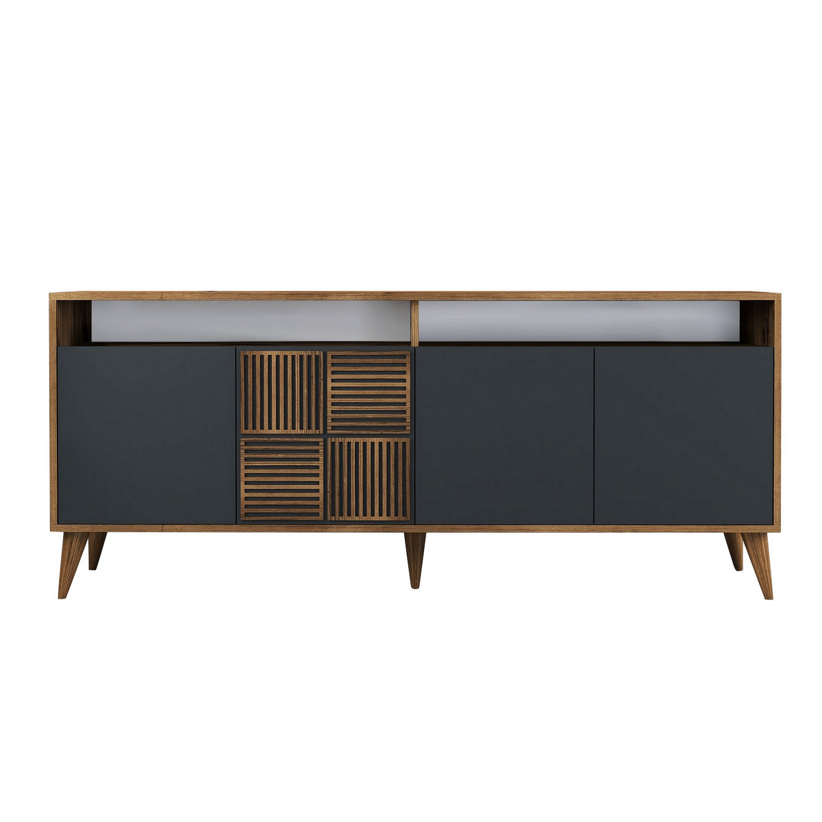 Norda Design moderne konsollbord, valnøtt og antrasitt, 180 cm | 100% melaminbelagt, 18 mm tykk | veggmonterbar, stilig design