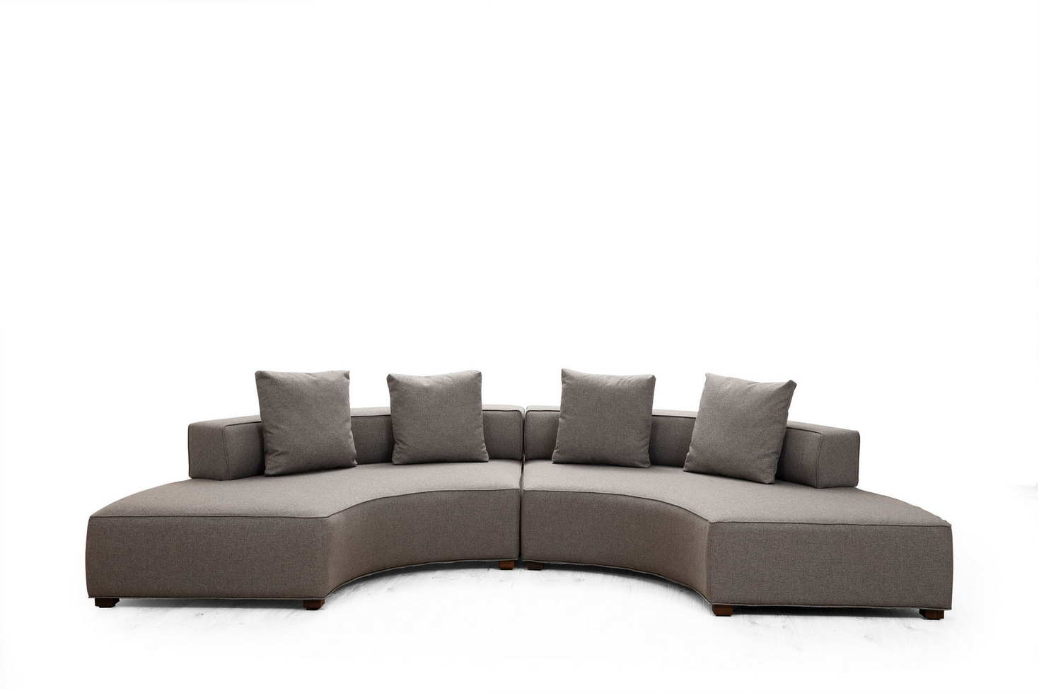 Norda Design stilig grå hjørnesofa, bøkramme, 360x105 cm, 4 puter, stoff som kan renses, skandinavisk design