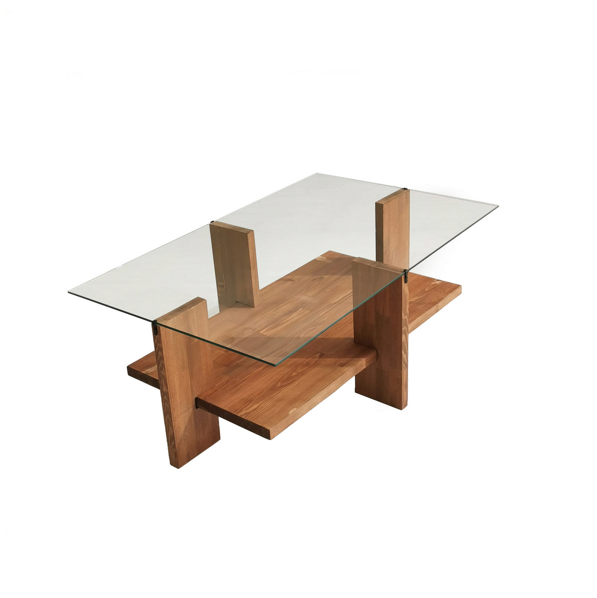 Norda Design moderne sofabord, 105 cm x 60 cm x 40 cm, 100% herdet glass og ramme i massivt tre, elegant design