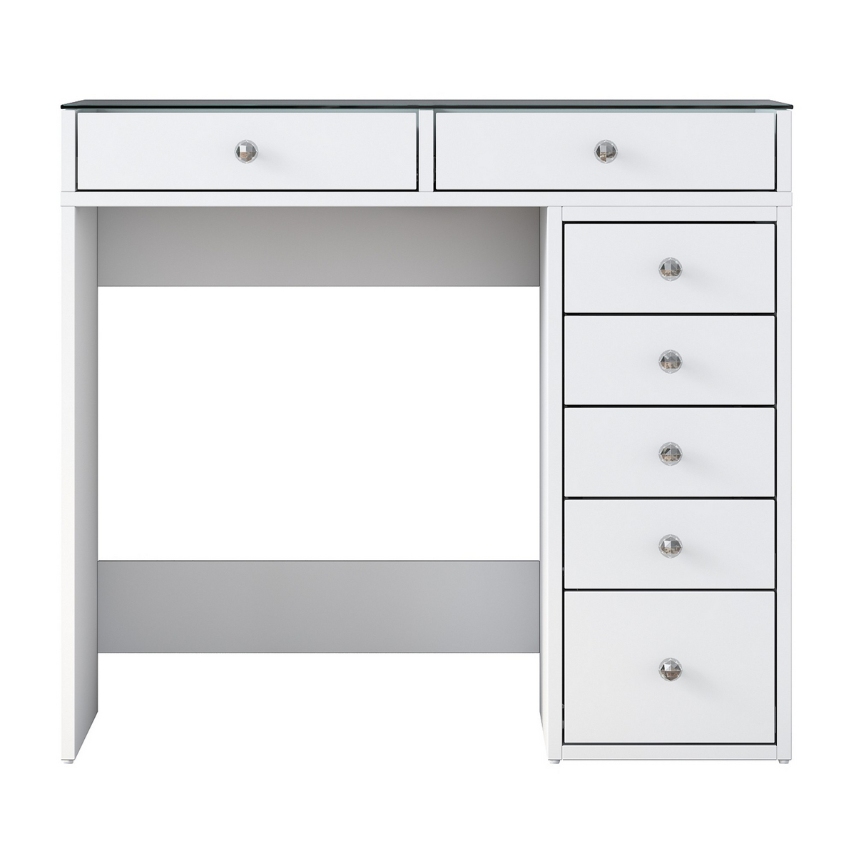 Norda Design moderne hvitt sminkebord, 90 cm x 79.8 cm x 44.5 cm | 100% melaminbelagt, 18 mm tykk | stilig og funksjonell