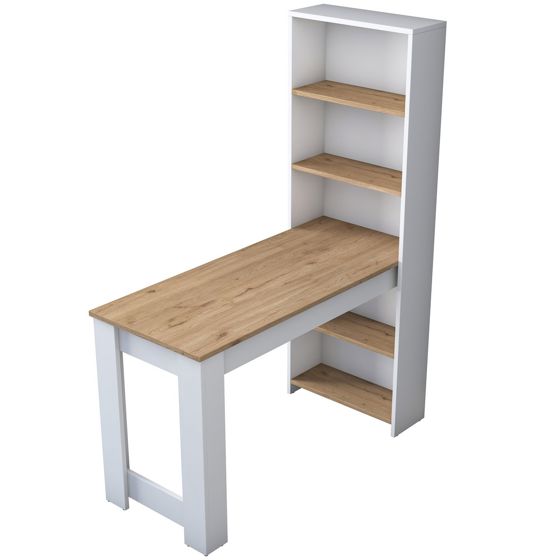 Norda Design moderne sminkebord, valnøtt og hvit, 120 x 53.8 x 153.6 cm | 100% melaminbelagt, 18 mm tykk | stilig og funksjonelt design