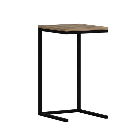 Norda Design moderne valnøtt sidebord med metallramme, 35x65x40 cm | 100% melaminbelagt, 18 mm tykk | industriell design