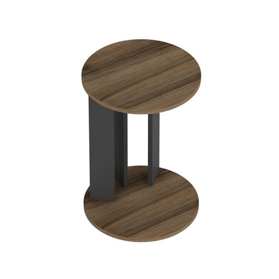 Norda Design moderne sidebord, valnøtt og antrasitt, 34 x 64 x 34 cm | 100% melaminbelagt, 18 mm tykk | stilig og funksjonell