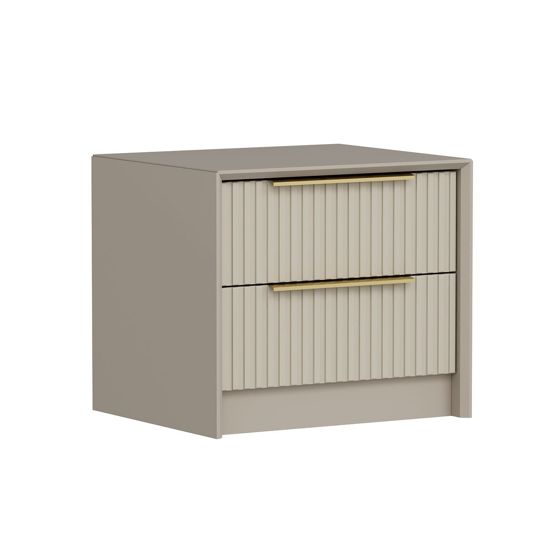 Norda Design moderne nattbord med hyller, steinfarge, 53 x 45 x 45 cm | 100% melaminbelagt, 18 mm tykk | stilig og funksjonelt design