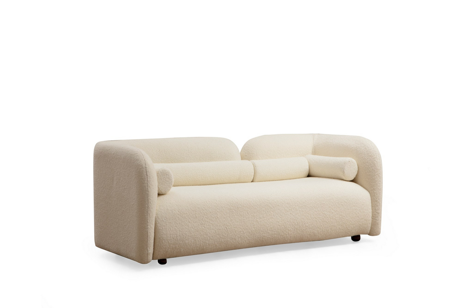 Norda Design elegant 2-seters sofa, kremfarge, bøkramme, 190 cm | 100% polyester, inkluderer 2 puter