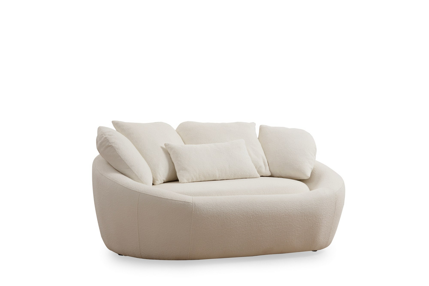 Norda Design elegant 2-seters sofa i krem, 155x120x67 cm | bøkramme, 100% polyester, 4 puter inkludert