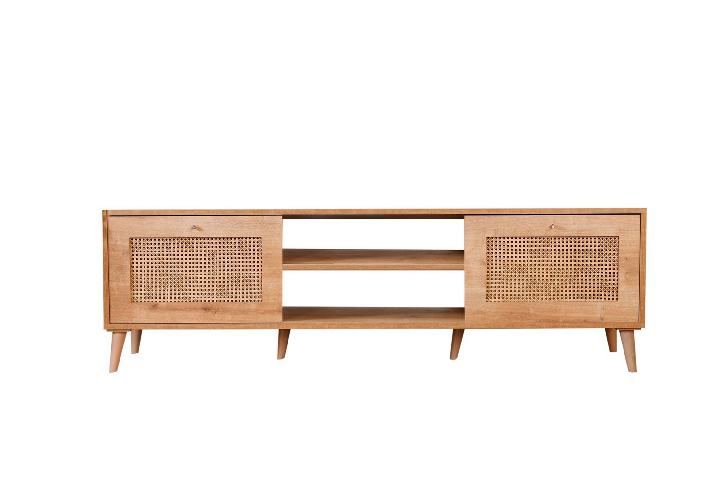 Norda Design moderne eik TV-benk, 180 cm | 100% melaminbelagt sponplate og Hornbeam treben | skandinavisk design