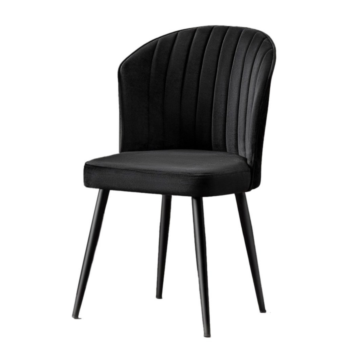 Norda Design moderne svart stolsett (4 deler), 100% MDF, 18mm tykk, metallben, 52x85x42 cm | stilig og slitesterkt design