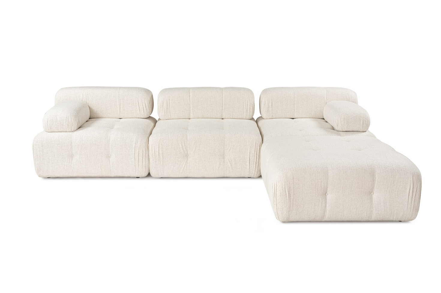 Norda Design elegant hjørnesofa, krem, 300x200 cm | bøkramme, 100% polyester, 28 DNS skum | moderne design