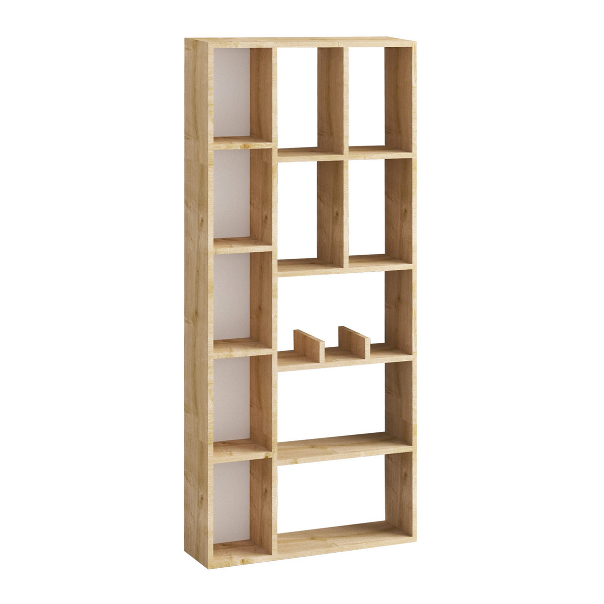 Norda Design moderne safir-eik bokhylle, 75 x 170 x 18 cm | 100% melaminbelagt sponplate | stilig oppbevaringsløsning